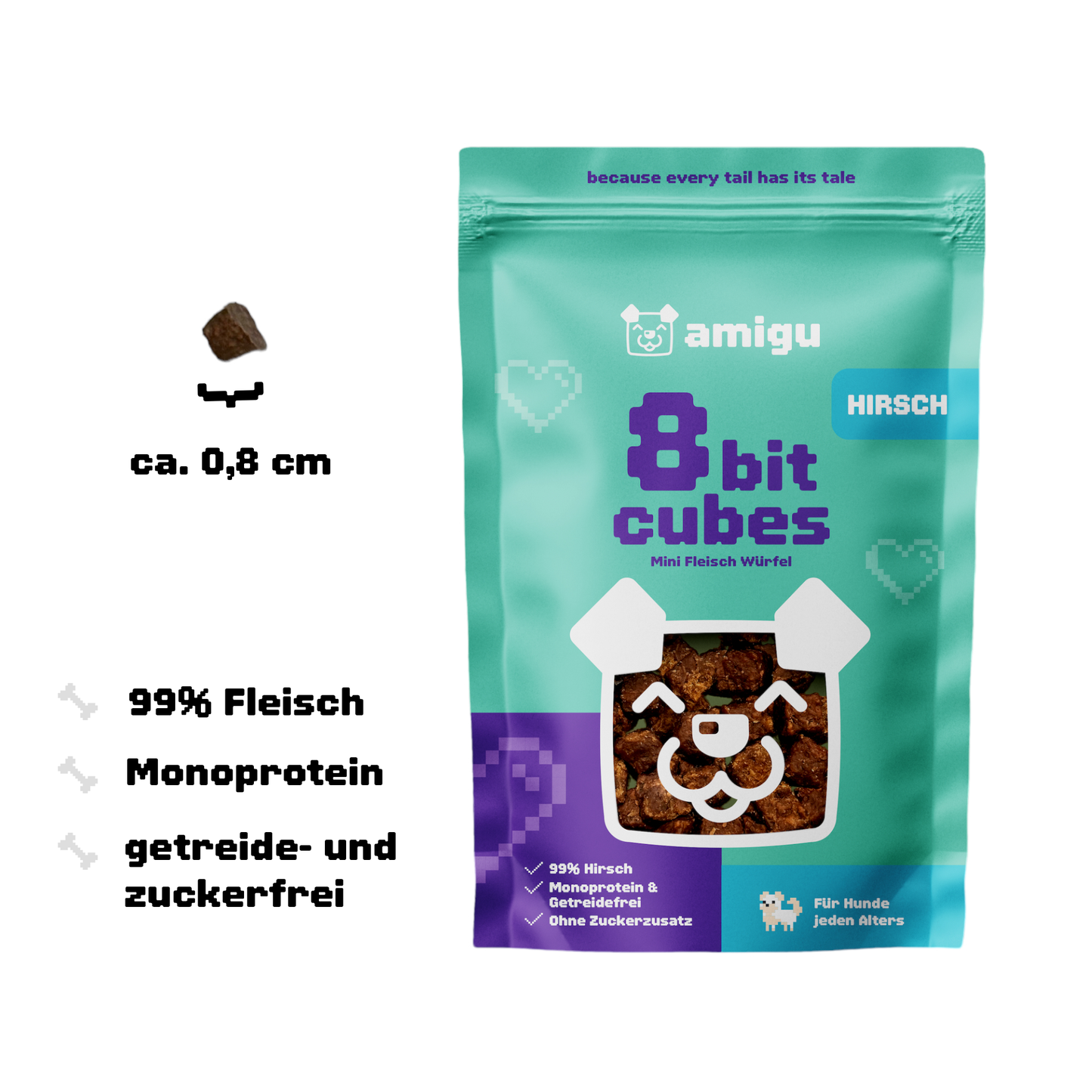 Bit cubes - Kleine Fleischwürfel Hirsch | 100g