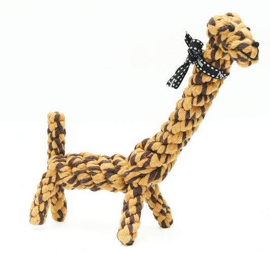 Seil-Giraffe "George" aus 100% reiner Baumwolle | natürliches Hundespielzeug